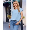 image:imageEkouaer Cotton Pajamas for Women Set 2 Piece Cap Sleeve Lounge SetsLight Blue