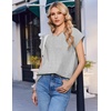 image:imageEkouaer Cotton Pajamas for Women Set 2 Piece Cap Sleeve Lounge SetsLight Heather Grey