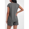 image:imageEkouaer Cotton Pajamas for Women Set 2 Piece Cap Sleeve Lounge SetsMedium Heather Grey