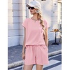image:imageEkouaer Cotton Pajamas for Women Set 2 Piece Cap Sleeve Lounge SetsPink