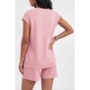 image:imageEkouaer Cotton Pajamas for Women Set 2 Piece Cap Sleeve Lounge SetsPink