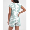 image:imageEkouaer Cotton Pajamas for Women Set 2 Piece Cap Sleeve Lounge SetsTiedye Green