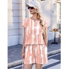 image:imageEkouaer Cotton Pajamas for Women Set 2 Piece Cap Sleeve Lounge SetsTiedye Pink