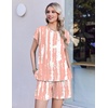 image:imageEkouaer Cotton Pajamas for Women Set 2 Piece Cap Sleeve Lounge SetsTiedye Pink