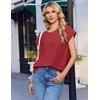 image:imageEkouaer Cotton Pajamas for Women Set 2 Piece Cap Sleeve Lounge SetsWine Red