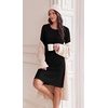 image:imageEkouaer Long Sleeve Nightgowns for Women Cute Fleece Ribbed Sleep DressBlack