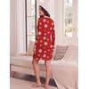 image:imageEkouaer Long Sleeve Nightgowns for Women Cute Fleece Ribbed Sleep DressChristmas Redwhite Snowflake