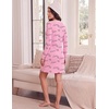 image:imageEkouaer Long Sleeve Nightgowns for Women Cute Fleece Ribbed Sleep DressPink Heart