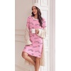 image:imageEkouaer Long Sleeve Nightgowns for Women Cute Fleece Ribbed Sleep DressPink Heart