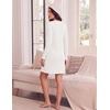 image:imageEkouaer Long Sleeve Nightgowns for Women Cute Fleece Ribbed Sleep DressWhite