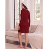 image:imageEkouaer Long Sleeve Nightgowns for Women Cute Fleece Ribbed Sleep DressWine Red