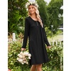 image:imageEkouaer Long Sleeve Nightgowns for Women Soft Knit House Dress SleepshirtsBlack