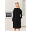 image:imageEkouaer Long Sleeve Nightgowns for Women Soft Knit House Dress SleepshirtsBlack