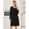 image:imageEkouaer Long Sleeve Nightgowns for Women Soft Knit House Dress SleepshirtsBlack
