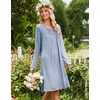 image:imageEkouaer Long Sleeve Nightgowns for Women Soft Knit House Dress SleepshirtsBlue
