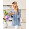 image:imageEkouaer Long Sleeve Nightgowns for Women Soft Knit House Dress SleepshirtsBlue