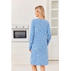 image:imageEkouaer Long Sleeve Nightgowns for Women Soft Knit House Dress SleepshirtsBlue Flower