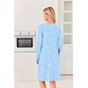 image:imageEkouaer Long Sleeve Nightgowns for Women Soft Knit House Dress SleepshirtsBlue Ocean