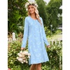 image:imageEkouaer Long Sleeve Nightgowns for Women Soft Knit House Dress SleepshirtsBlue Ocean