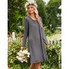 image:imageEkouaer Long Sleeve Nightgowns for Women Soft Knit House Dress SleepshirtsGray