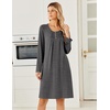 image:imageEkouaer Long Sleeve Nightgowns for Women Soft Knit House Dress SleepshirtsGray