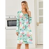 image:imageEkouaer Long Sleeve Nightgowns for Women Soft Knit House Dress SleepshirtsGreen Floral