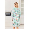 image:imageEkouaer Long Sleeve Nightgowns for Women Soft Knit House Dress SleepshirtsGreen Floral
