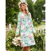 image:imageEkouaer Long Sleeve Nightgowns for Women Soft Knit House Dress SleepshirtsGreen Floral