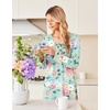 image:imageEkouaer Long Sleeve Nightgowns for Women Soft Knit House Dress SleepshirtsGreen Floral