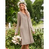 image:imageEkouaer Long Sleeve Nightgowns for Women Soft Knit House Dress SleepshirtsKhakki