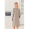 image:imageEkouaer Long Sleeve Nightgowns for Women Soft Knit House Dress SleepshirtsKhakki