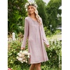 image:imageEkouaer Long Sleeve Nightgowns for Women Soft Knit House Dress SleepshirtsPink