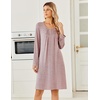 image:imageEkouaer Long Sleeve Nightgowns for Women Soft Knit House Dress SleepshirtsPink