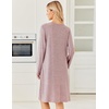 image:imageEkouaer Long Sleeve Nightgowns for Women Soft Knit House Dress SleepshirtsPink