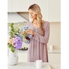image:imageEkouaer Long Sleeve Nightgowns for Women Soft Knit House Dress SleepshirtsPink