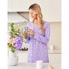 image:imageEkouaer Long Sleeve Nightgowns for Women Soft Knit House Dress SleepshirtsPurple Flower
