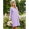 image:imageEkouaer Long Sleeve Nightgowns for Women Soft Knit House Dress SleepshirtsPurple Flower