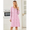 image:imageEkouaer Long Sleeve Nightgowns for Women Soft Knit House Dress SleepshirtsRed Flower