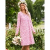 image:imageEkouaer Long Sleeve Nightgowns for Women Soft Knit House Dress SleepshirtsRed Flower