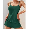 image:imageEkouaer Womens Cami Pajama Sets 2 Piece Ribbed Knit PJsBright Green