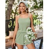 image:imageEkouaer Womens Cami Pajama Sets 2 Piece Ribbed Knit PJsLight Green