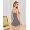 image:imageEkouaer Womens Cami Pajama Sets 2 Piece Ribbed Knit PJsLight Grey