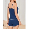 image:imageEkouaer Womens Cami Pajama Sets 2 Piece Ribbed Knit PJsNavy Blue