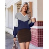 image:imageEkouaer Womens Fall V Neck Sweaters Knit Lightweight Long Sleeve Tops 20261agrey  Navy