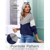 image:imageEkouaer Womens Fall V Neck Sweaters Knit Lightweight Long Sleeve Tops 20261agrey  Navy