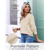 image:imageEkouaer Womens Fall V Neck Sweaters Knit Lightweight Long Sleeve Tops 2026Apricot
