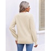 image:imageEkouaer Womens Fall V Neck Sweaters Knit Lightweight Long Sleeve Tops 2026Apricot