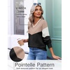 image:imageEkouaer Womens Fall V Neck Sweaters Knit Lightweight Long Sleeve Tops 2026Black  Khaki