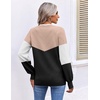 image:imageEkouaer Womens Fall V Neck Sweaters Knit Lightweight Long Sleeve Tops 2026Black  Khaki