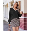 image:imageEkouaer Womens Fall V Neck Sweaters Knit Lightweight Long Sleeve Tops 2026Black